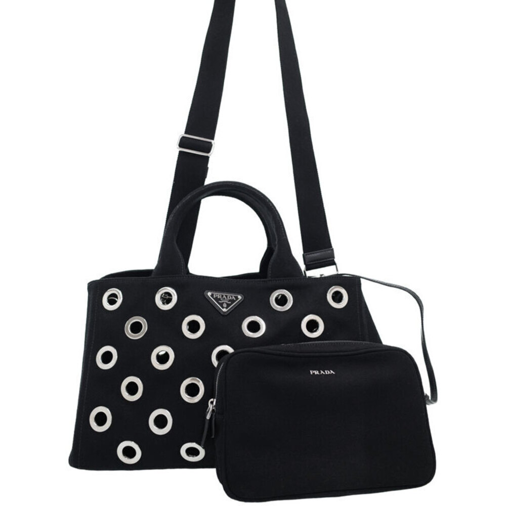 Prada Bag Handbag Canapa Grommet - Picture 2 of 9
